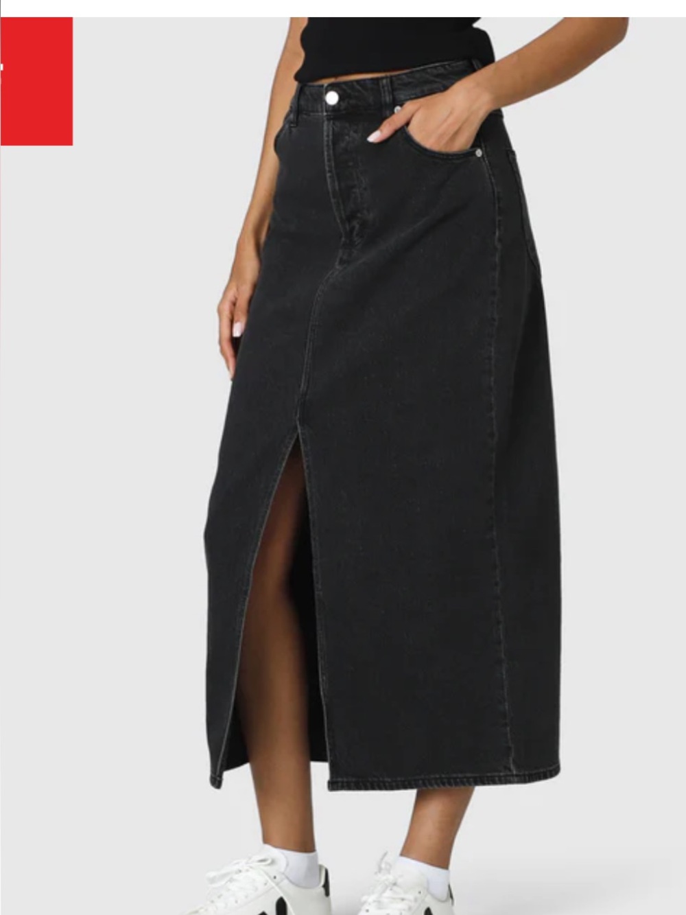 Rolla’s Chicago A Line Front slit denim skirt Size 31